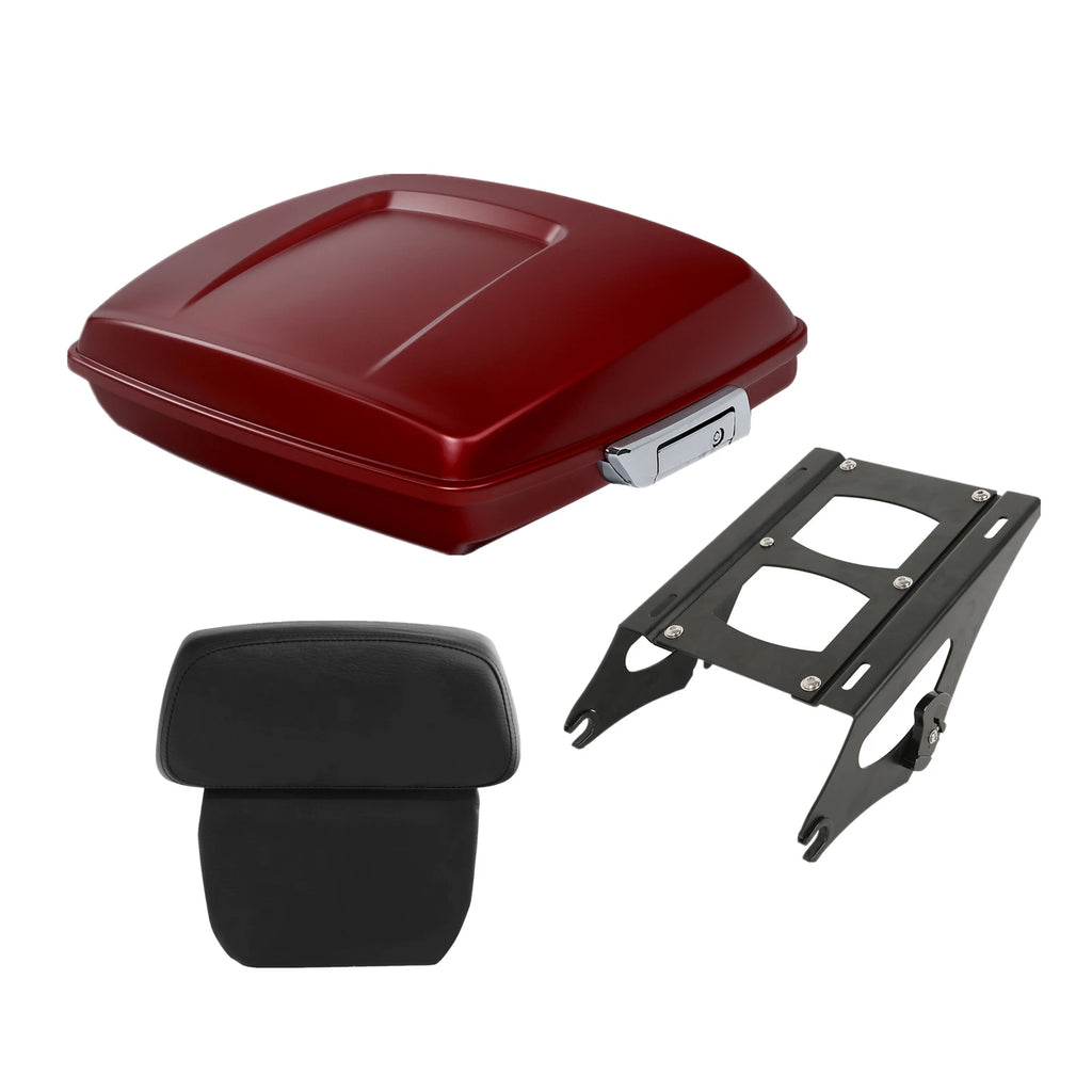 Trunk Pad Mount Rack for Harley Electra Glide (2014–2025) Wicked Red Denim