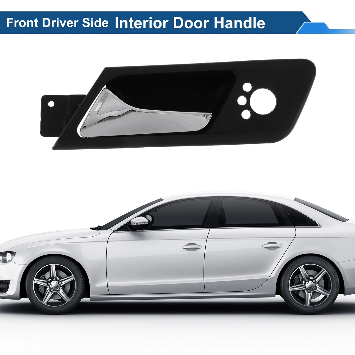 Front Passenger Side Interior Door Handle for VW Bora (2008–2012) Black Chrome