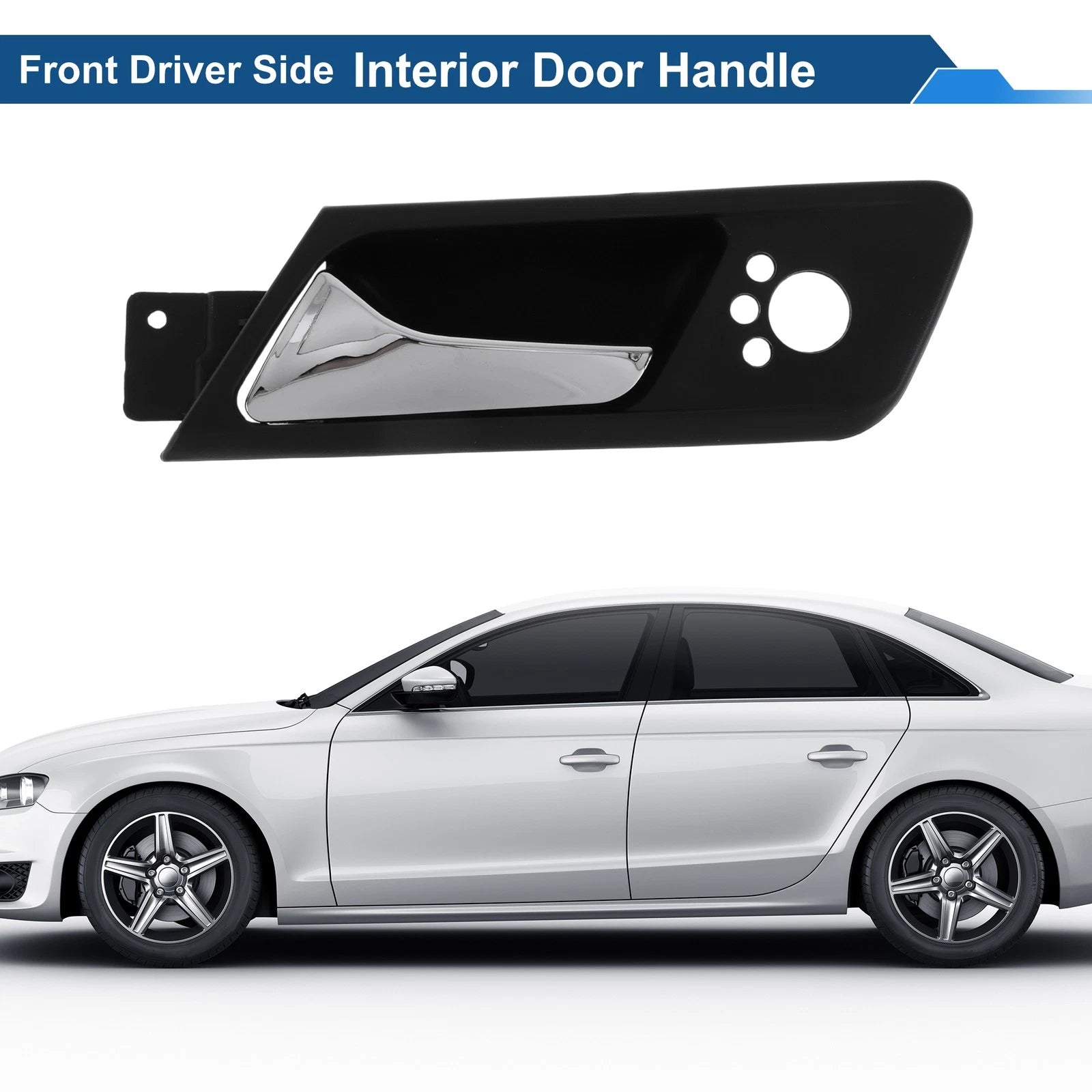 Front Passenger Side Interior Door Handle for VW Bora (2008–2012) Black Chrome