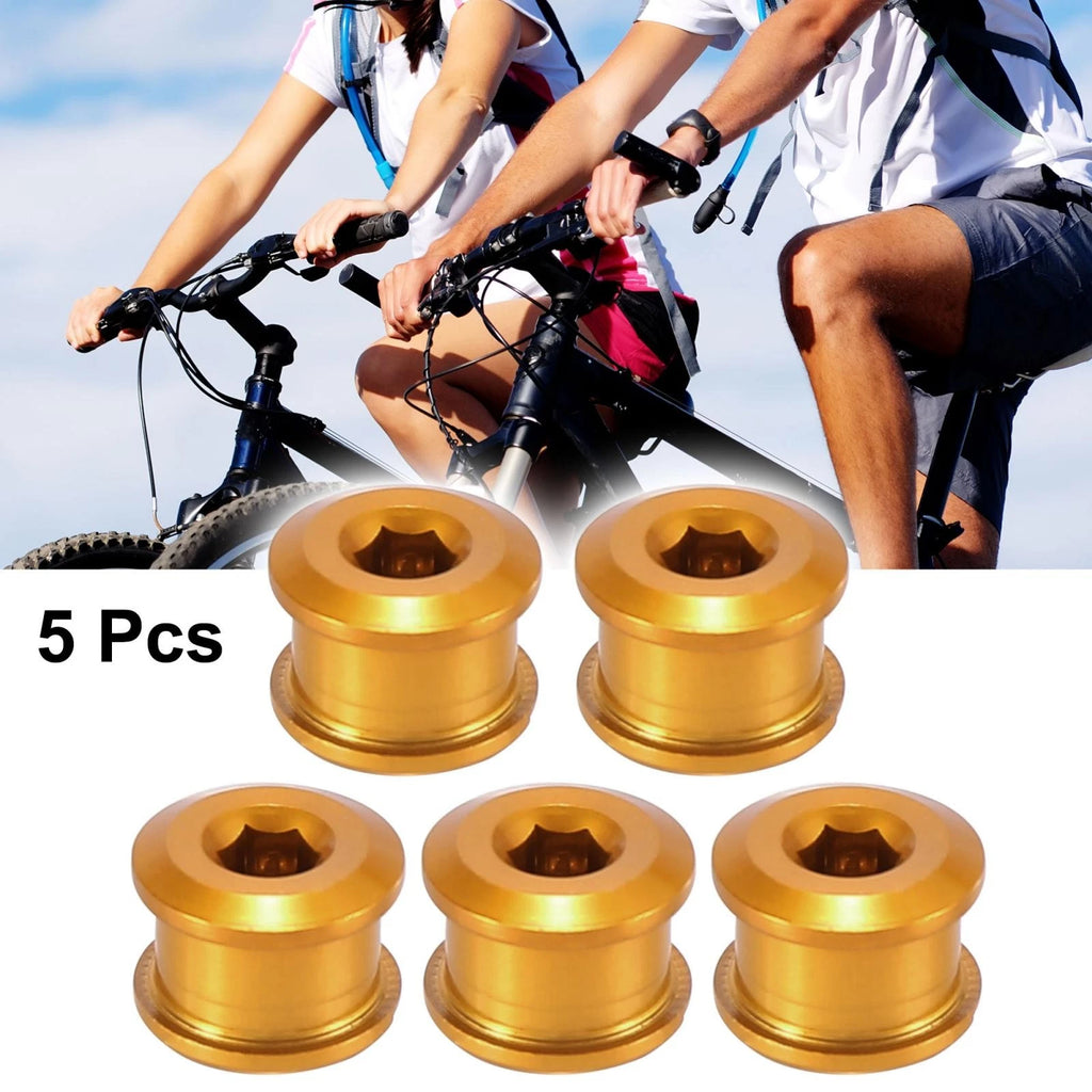 5PCS Chainring Nuts Gold Tone Replacement for Bike Road MTB (—)