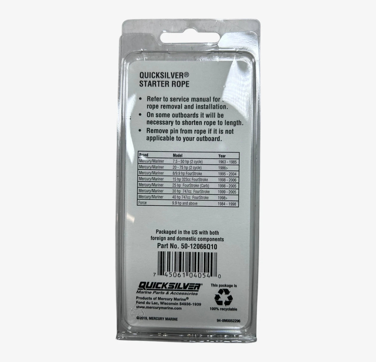 2X Marine Starter Rope for Quicksilver 50-12066Q10
