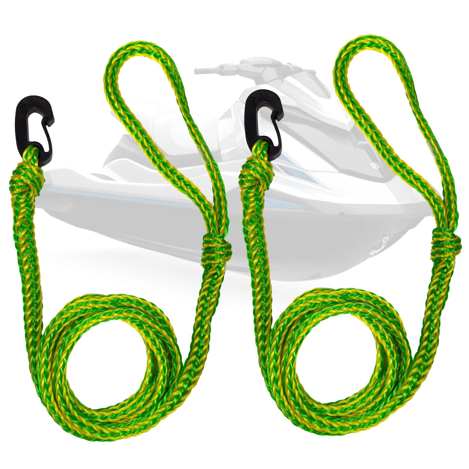 2-Pack 1/2 in x 7 ft PWC Dock Lines with Giant Snap Hook, FO4960