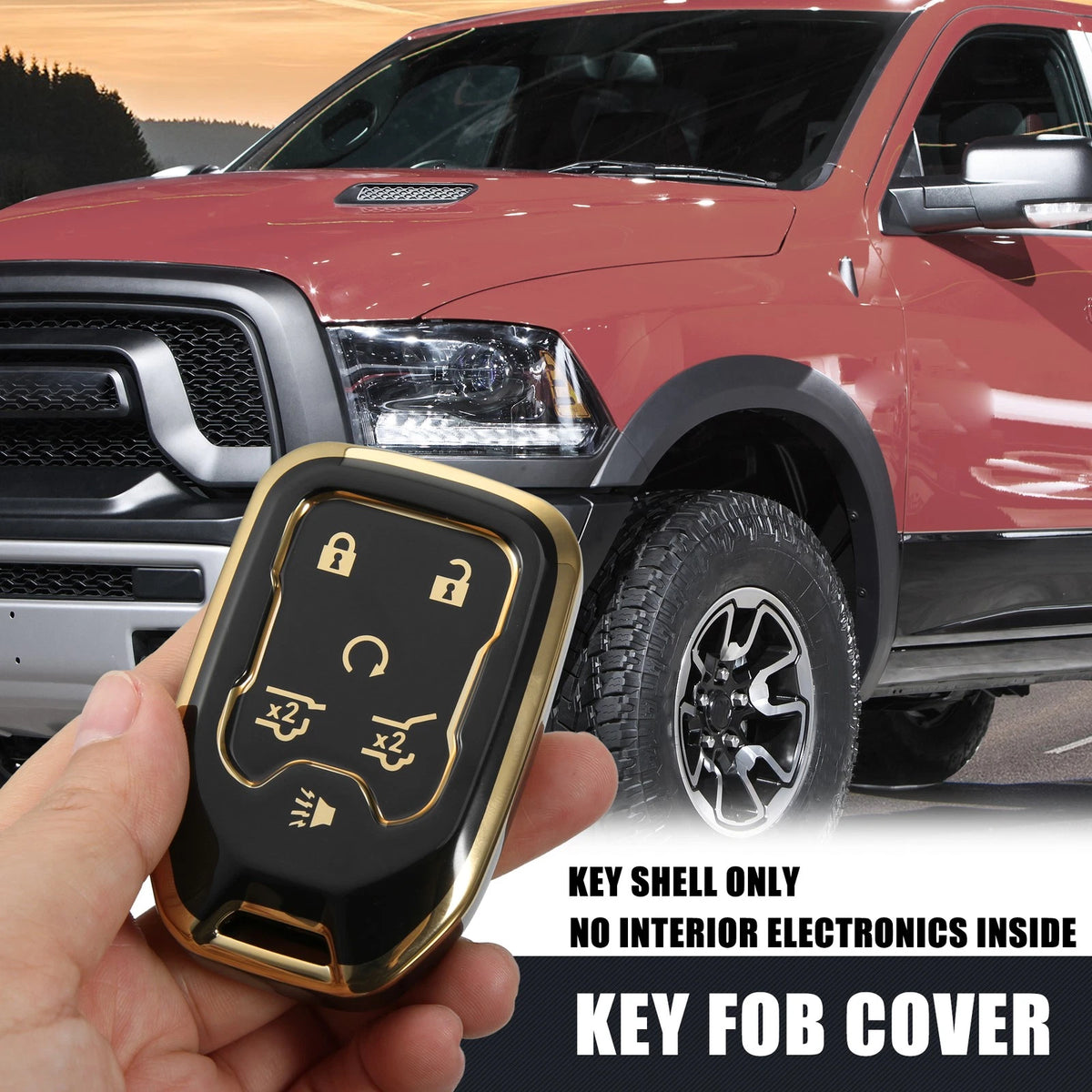 Smart Key Fob Cover Case for GMC Terrain (2017–2021) 6 Button Black