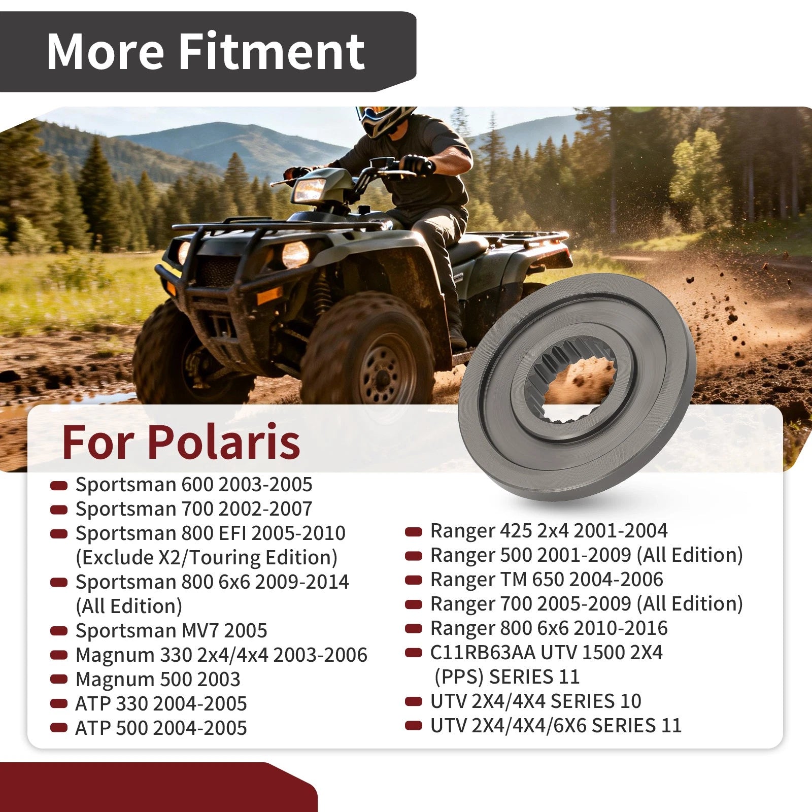 Engagement Dog 6 Face #3233875 for Polaris Sportsman 800 EFI 6x6 (2005–2014)