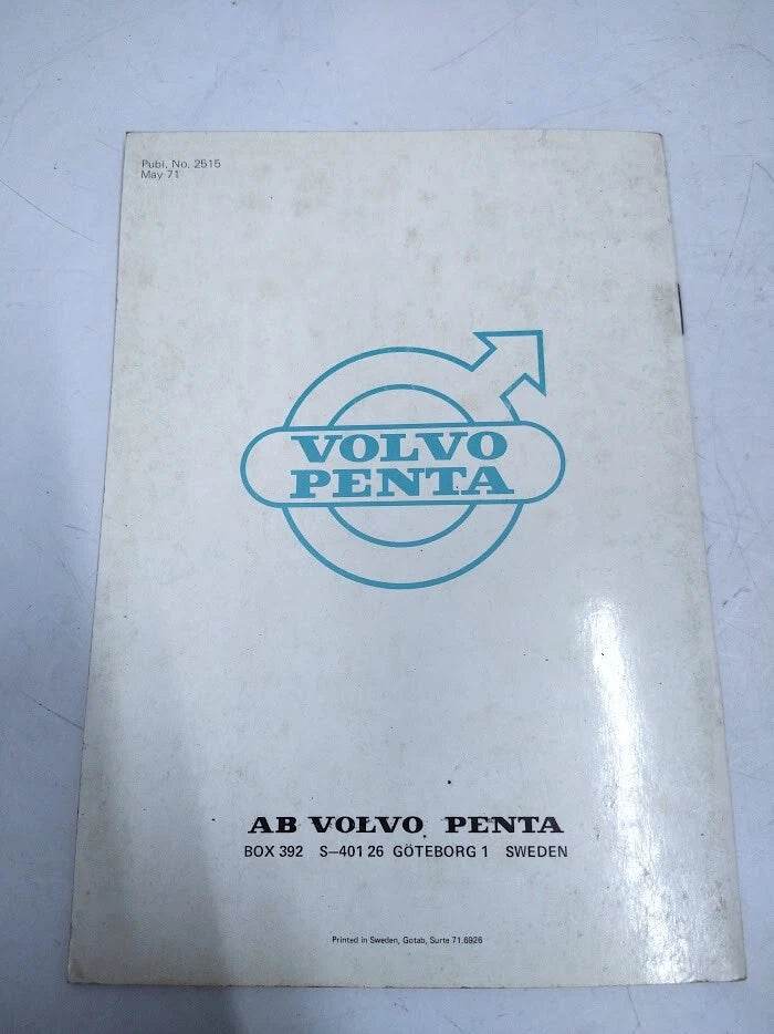 Volvo Penta 2515 Aquamatic Outboard Drive Instruction Book (N/A)