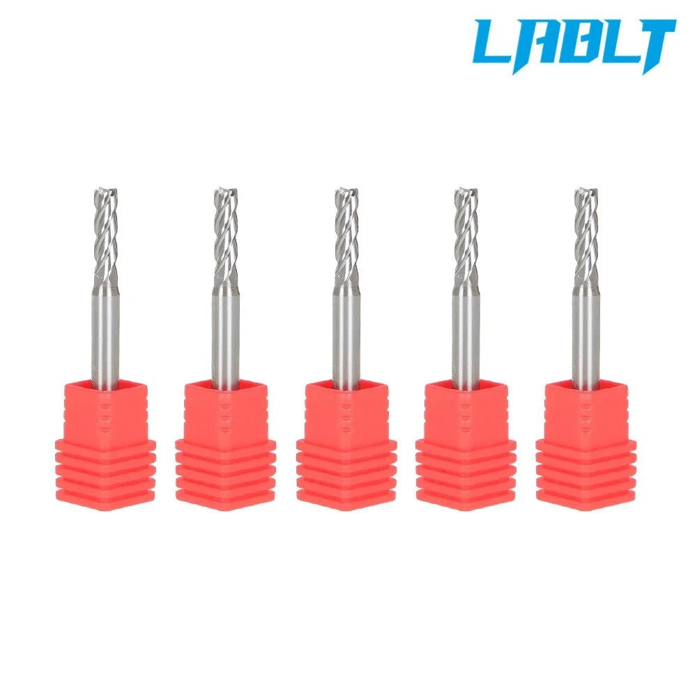 5Pcs Carbide End Mill 5/32" 4 Flute 9/16" Cut Length 2" Overall Length