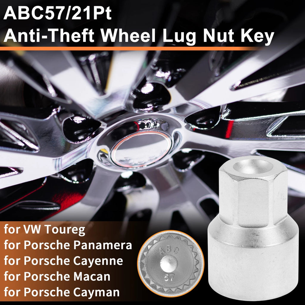 Wheel Lock Lug Nut for VW Touareg (2004–2017) - Key Socket Removal Tool