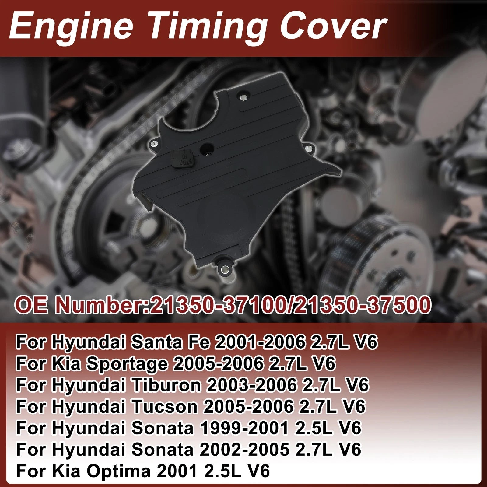 Engine Timing Cover Replacement for Hyundai Santa Fe 2.7L V6 (2001–2006)