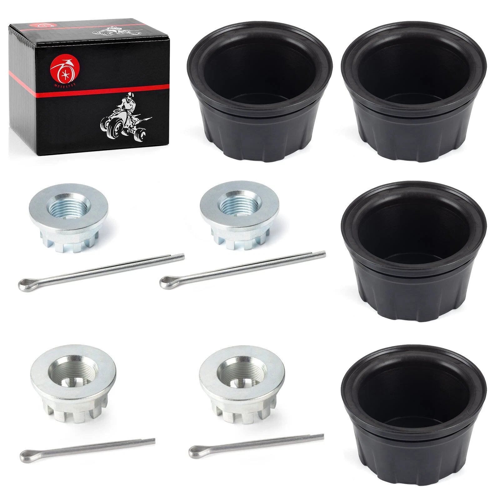 Set of 2 Axle Nut Pins & Wheel Center Caps for Honda Foreman 400 450 500