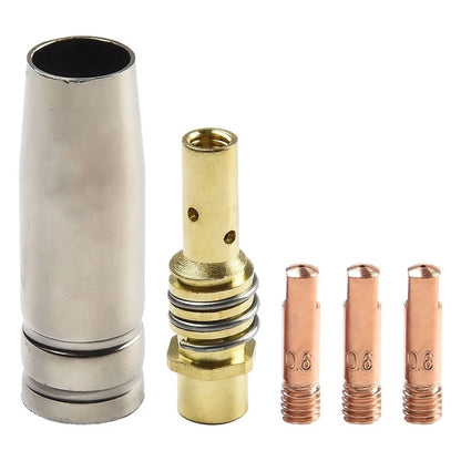 Set of 4 MB15 MIG Welding Nozzles for Various Tip Diameters 0.6-1.2mm
