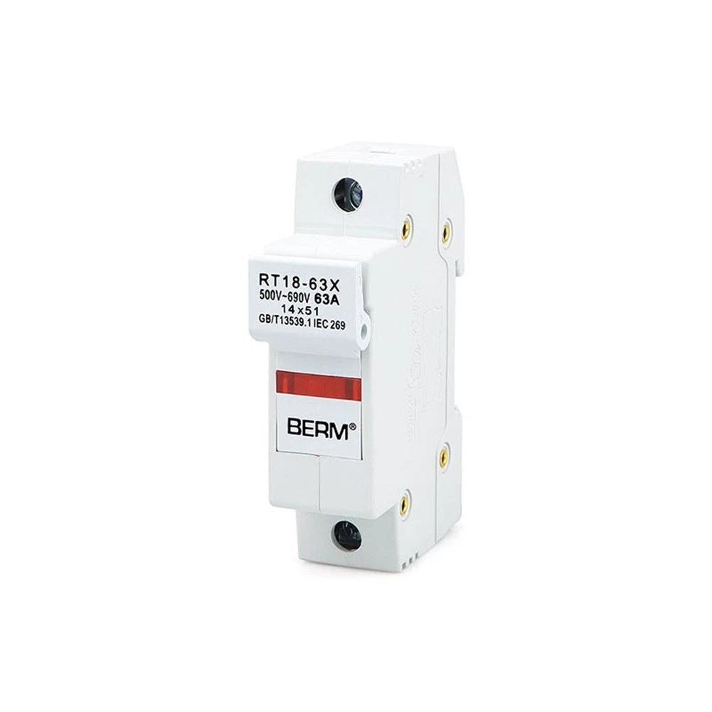 Fuse Holder 1P 63A 500V DIN Rail Flame Retardant Shell