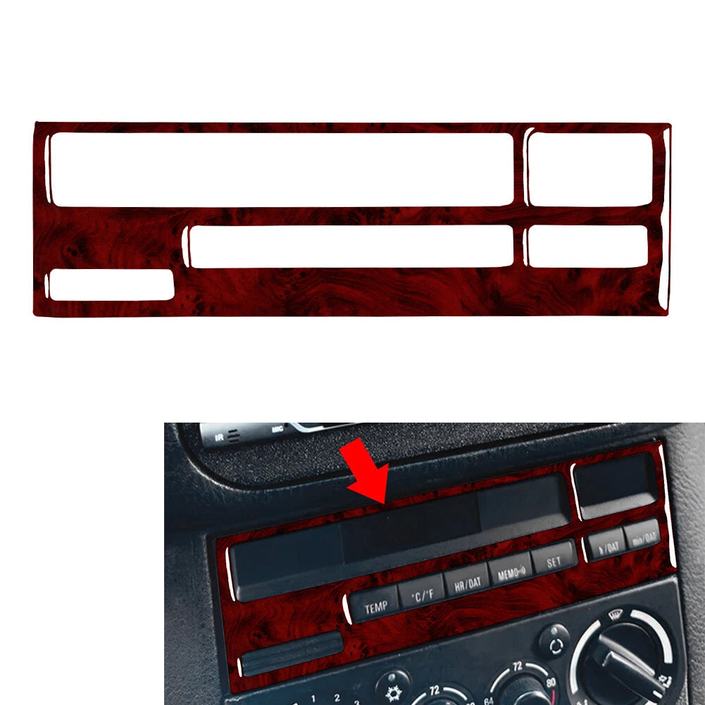 1pc Red Wood Grain CD Button Panel Trim for BMW 3 Series E36 (1994–1996)