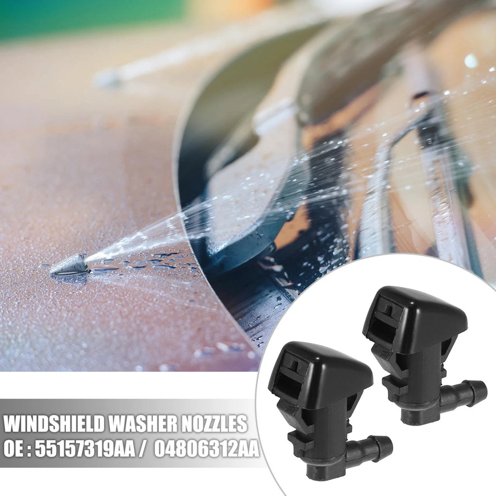 Front Windshield Washer Nozzles Set with Connector for Jeep Liberty (2008–2012)