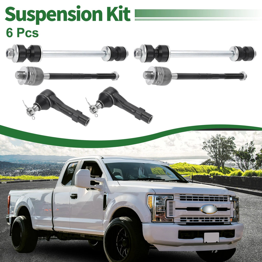 6 Pcs Front Suspension Kit Tie Rod Ends and Sway Bar Link for Ford Explorer (2002–2010)