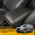 Black Leather Console Lid Armrest Cover for Subaru Forester (2019–2023)
