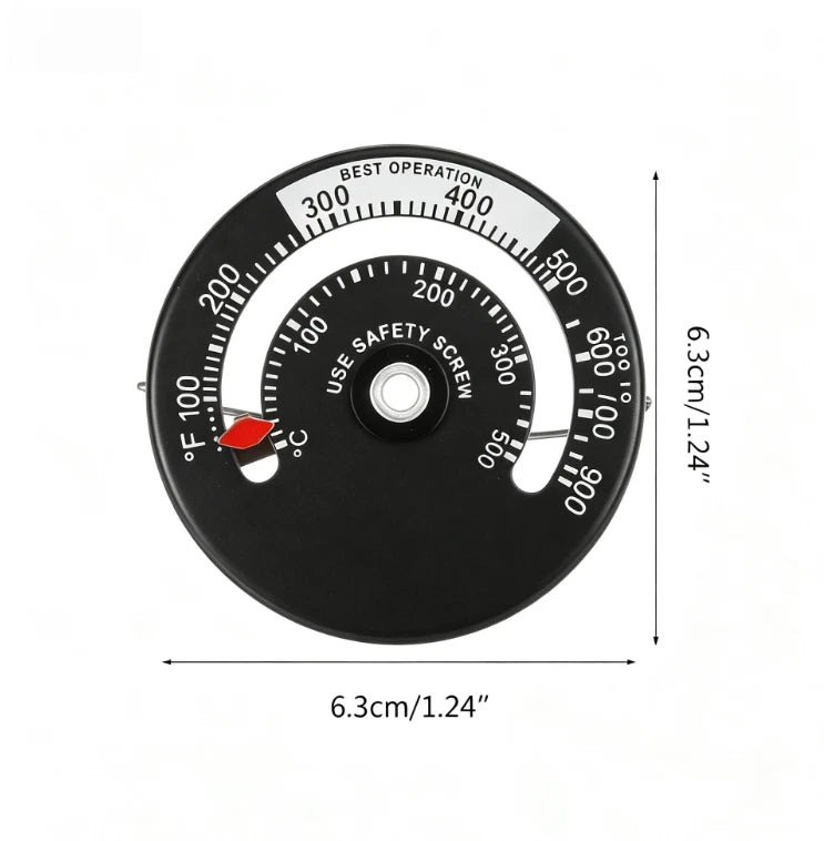 Stove Temperature Thermometer Magnetic 0-500°C Bimetal Construction