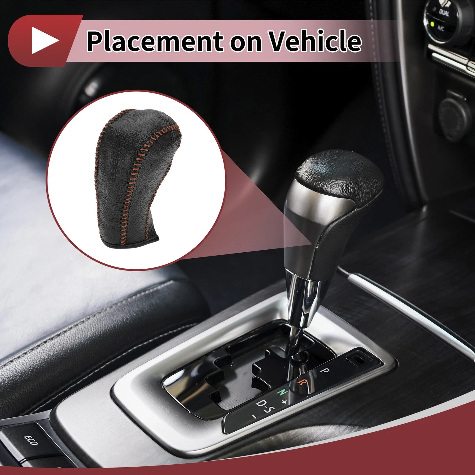 Gear Shift Knob Cover Pebbled Replacement for Honda Civic (2012–2021)