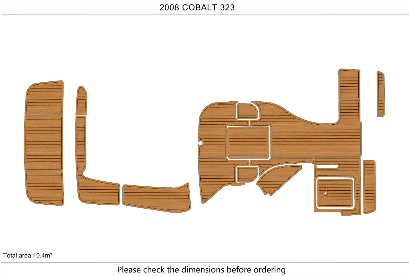 EVA Foam Teak Deck Flooring Mat for Cobalt 323 (2008)