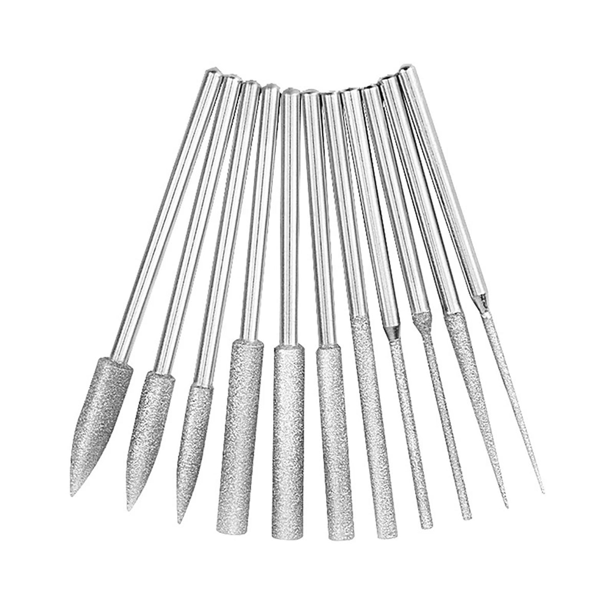 11PCS Diamond Burr Bits Rotary Tools Kit for Various Applications