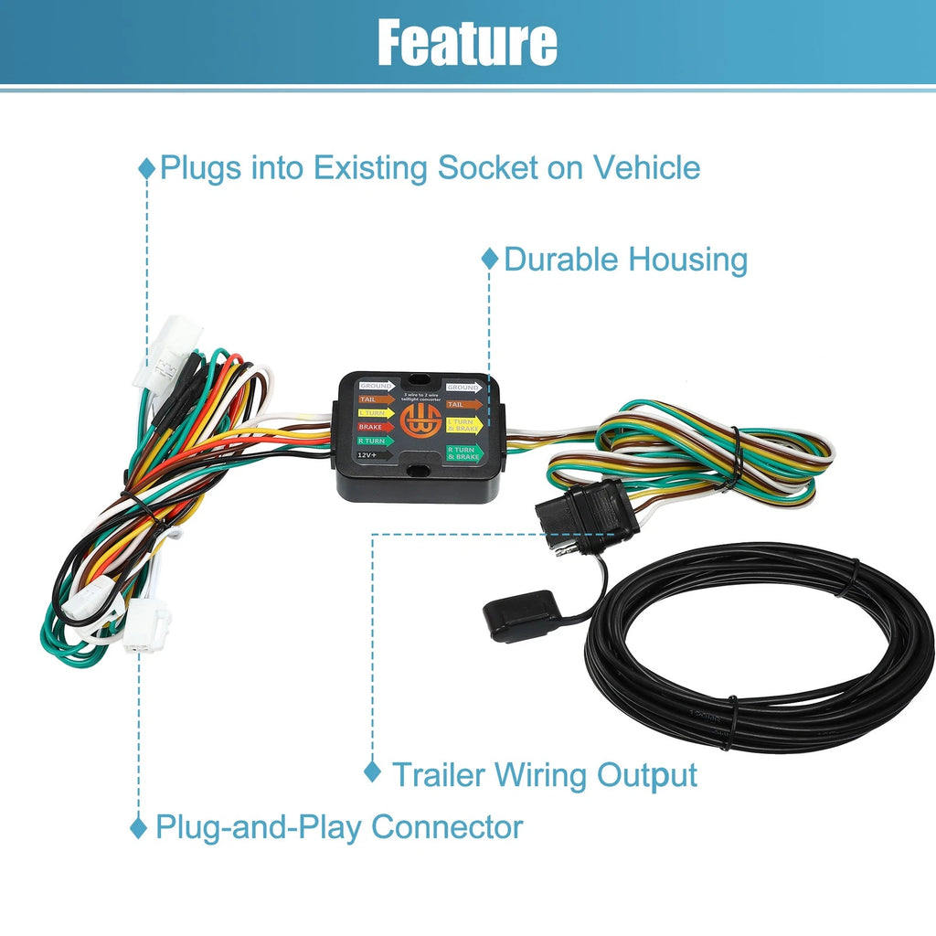 Trailer Wiring Harness 4 Pin Set for Toyota RAV4 (2019–2020)