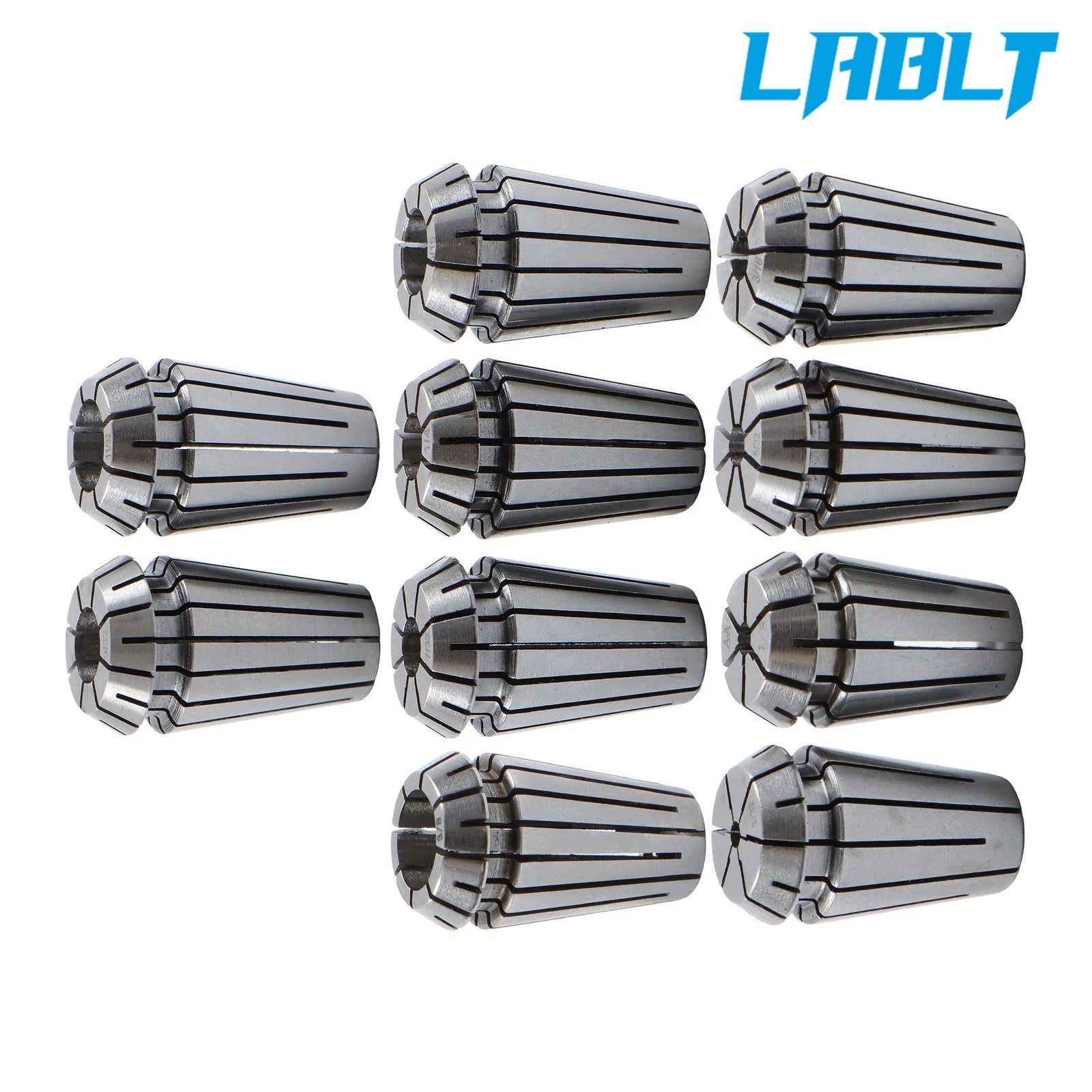 Set of 10 Precision ER16 Collets for (0.093–0.375")