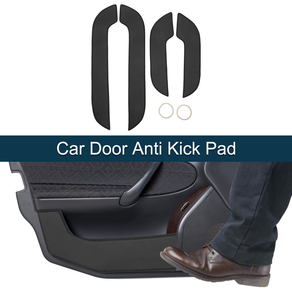 Door Anti Kick Pad Protector Sticker for Lexus NX300 2015–2020 Black Set