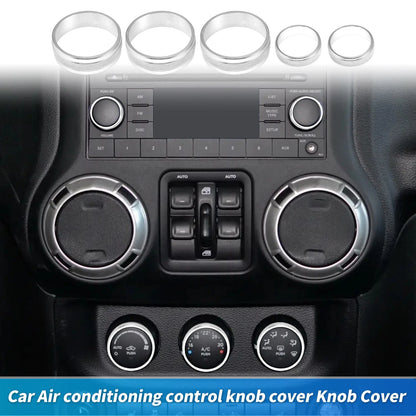 Control Switch Knob Button Cover Trim Ring for Jeep Wrangler JK (2007–2018)