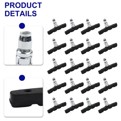 Set of 12 Brake Pads for Bicycle (70mm Symmetrical Thread)