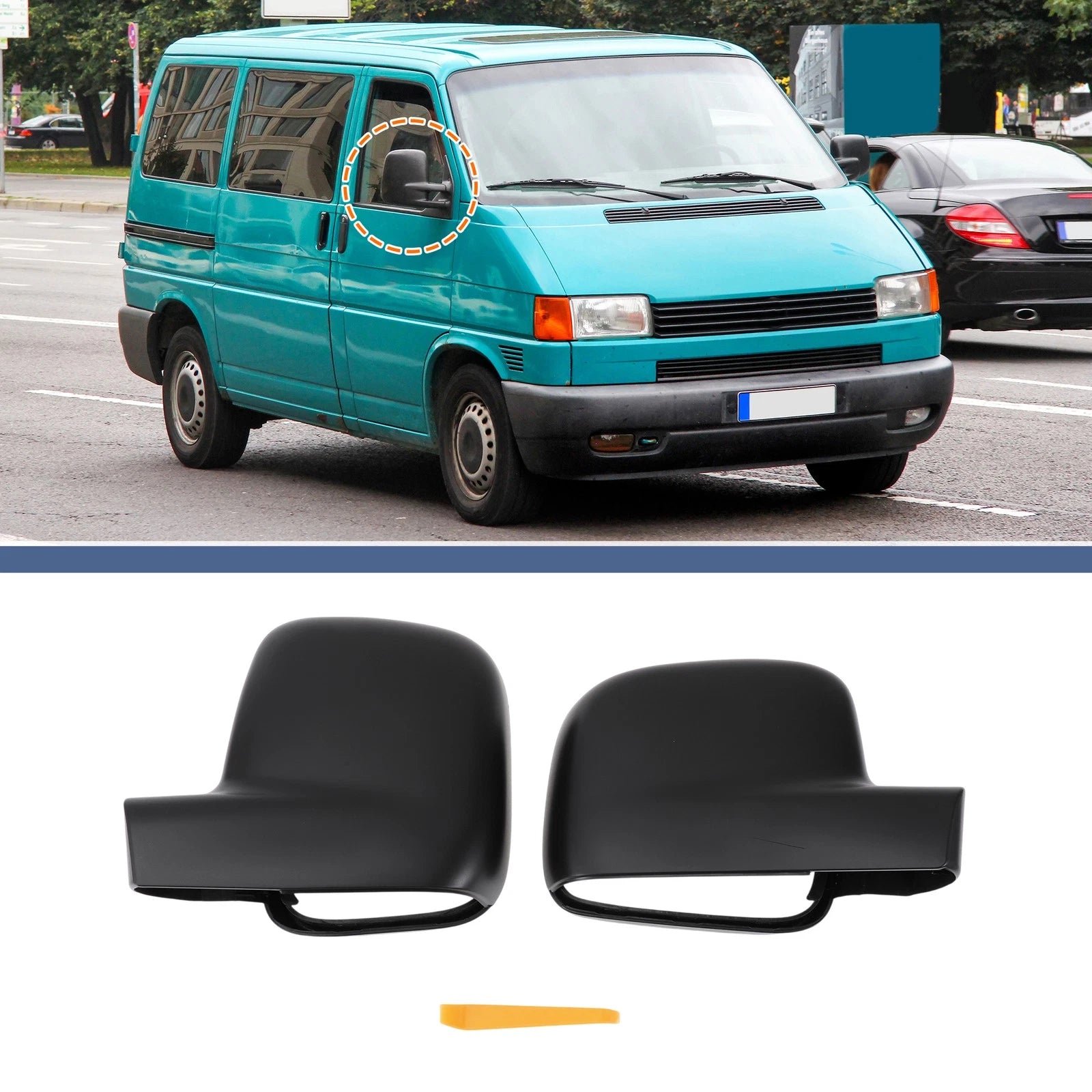 Mirror Cover Cap Replacement Set for Volkswagen Transporter (2010–2023)