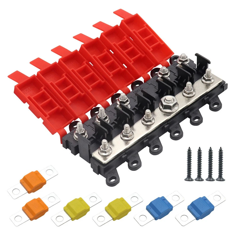 5-Way Fuse Holder Distribution Block for Universal Applications (30A, 60A, 100A)