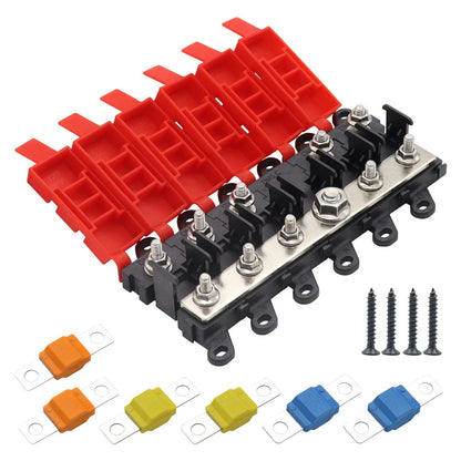 5-Way Fuse Holder Distribution Block for Universal Applications (30A, 60A, 100A)