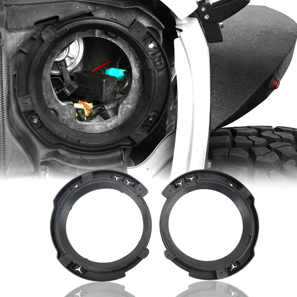 2Pcs Headlight Mount Bracket Ring Bucket Base for Jeep Wrangler JK (2007–2018)