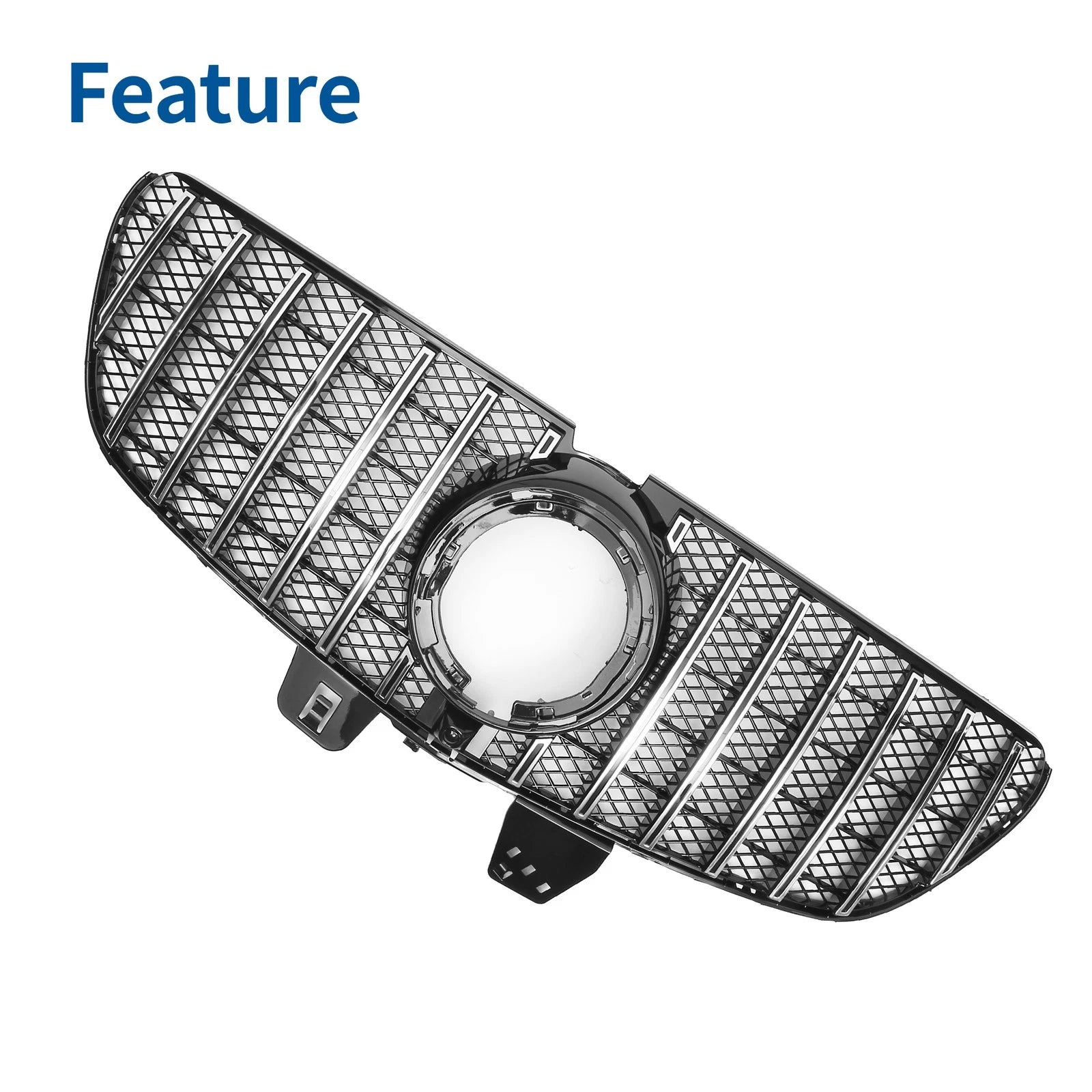 Front Upper Bumper Grille for Mercedes-Benz V-Class 2014–2025 Chrome Silver