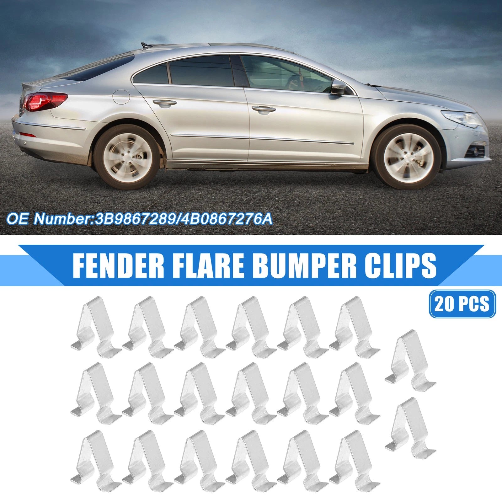 20 Pcs Trunk Tail Panel Windshield Pillar Trim Clip for VW Golf (2015–2021)
