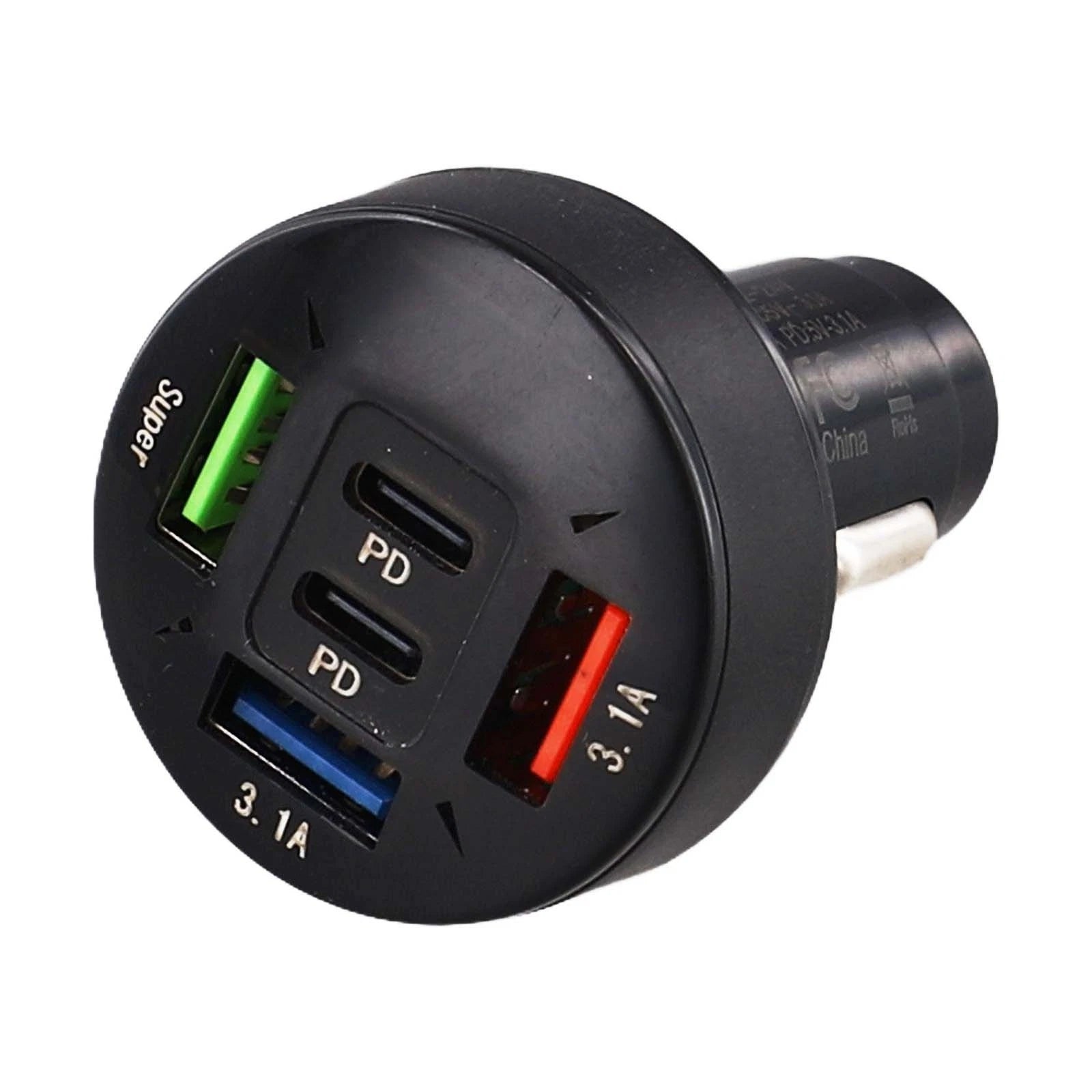 5-Port Car Charger with LED Display for Multi Vehicle Use