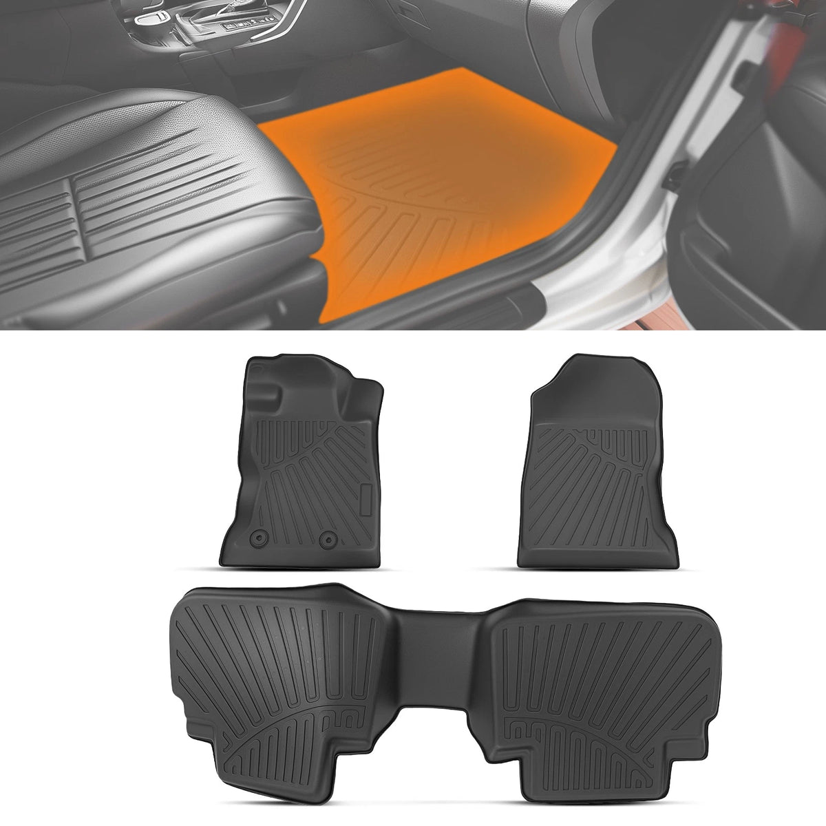All Weather TPE Floor Mats for Subaru Forester (2019–2024) Black Liners