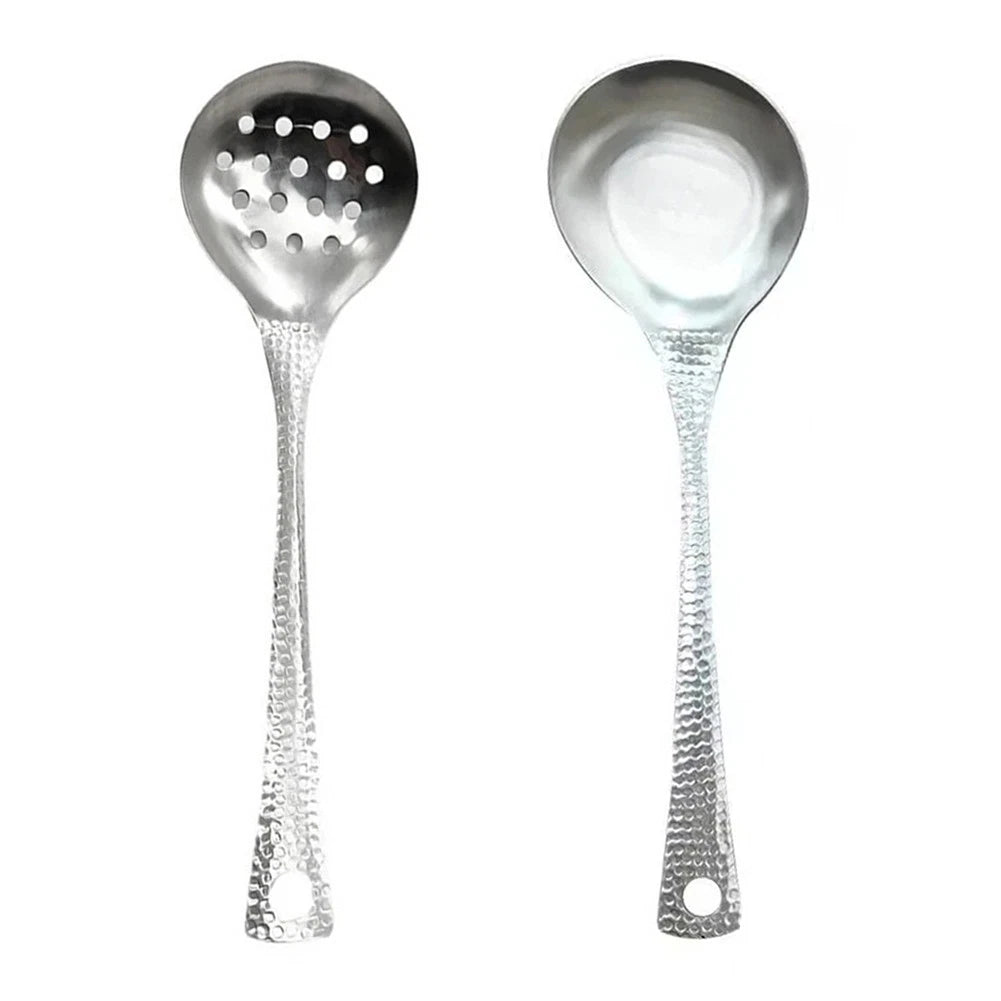 Stainless Steel Long Handle Soup Strainer Spoon for Cooking and Serving