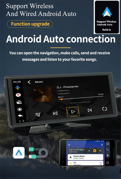 10.26" Touch Screen Car Stereo for CarPlay with Reverse Camera