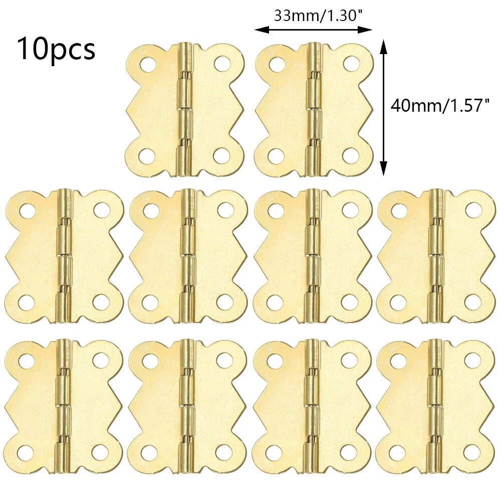 10pcs Gold Butterfly Hinges for Jewelry Box (33x40mm)