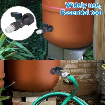 34 Inch PVC Garden Hose Adapter Kit for Rain Container and Pool Water Tanks