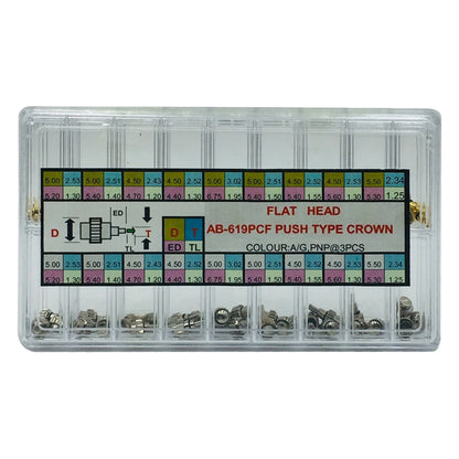Watch Pusher Button Crown Assortment for Chronograph (54 Pack)
