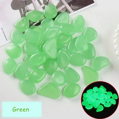50pcs Glow in Dark Pebbles for Gardening and Aquariums