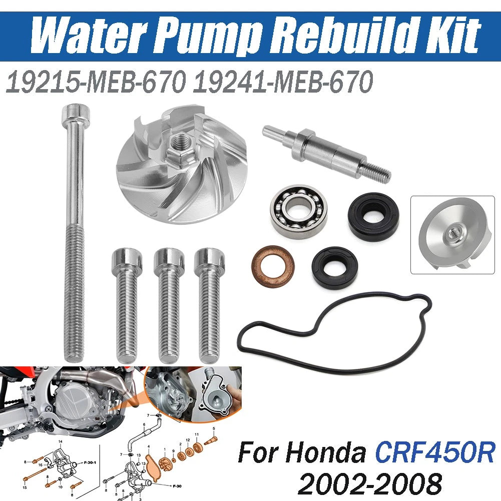 Water Pump Impeller Rebuild Kit for Honda CRF450R (2002–2008)