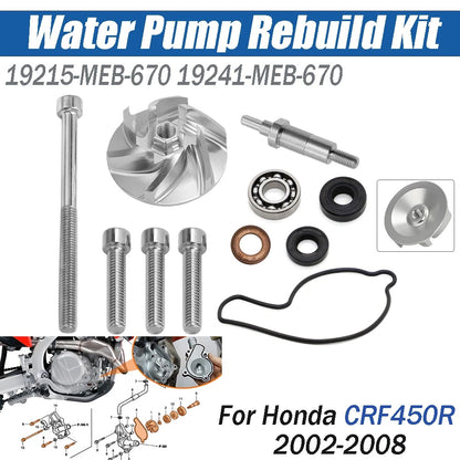 Water Pump Impeller Rebuild Kit for Honda CRF450R (2002–2008)