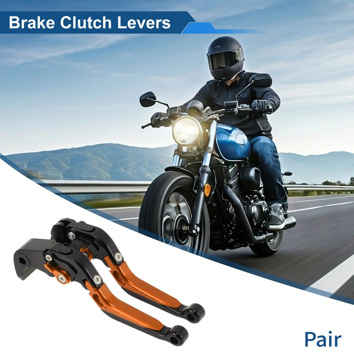 Brake Clutch Levers for Suzuki GSXR1000 (2009–2019) Black Head Orange Handle