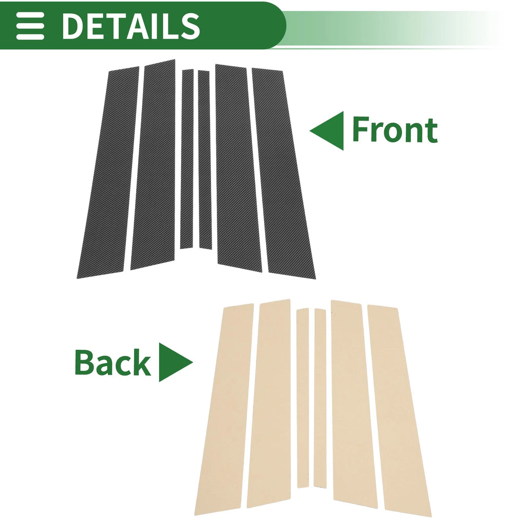 Door Pillar Window Trim Set for BMW X1 (2009–2015) Carbon Fiber Pattern
