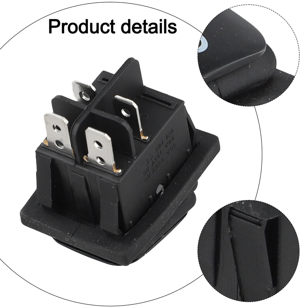 Rocker Switch 20A 250VAC Waterproof Rectangular with Luminous Button IP67