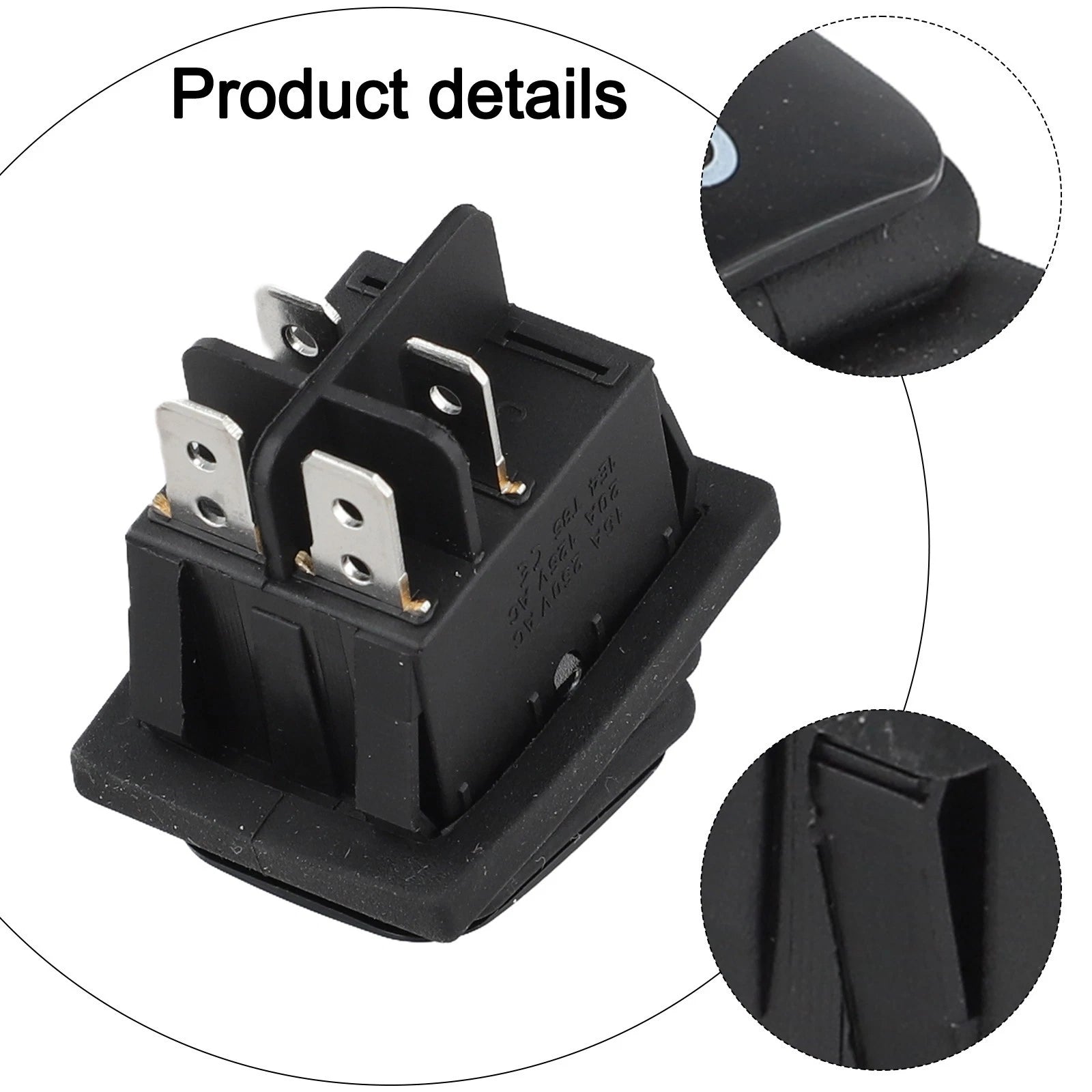 Rocker Switch 20A 250VAC Waterproof Rectangular with Luminous Button IP67