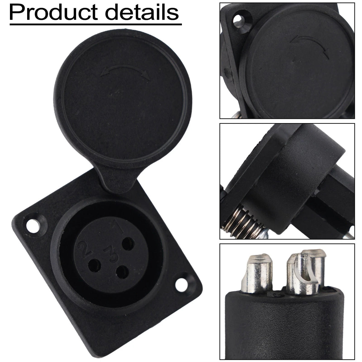 ABS Plastic Shell XLR 3-pin Female Socket for Mobility Scooter
