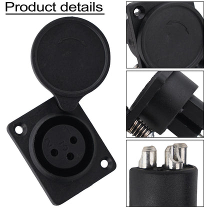 ABS Plastic Shell XLR 3-pin Female Socket for Mobility Scooter